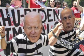 ‘Bombing children is not self-defense’: Gaza war protesters slam Biden in rally at White House ‘Bombing children is not self-defense’: Gaza war protesters slam Biden in rally at White House