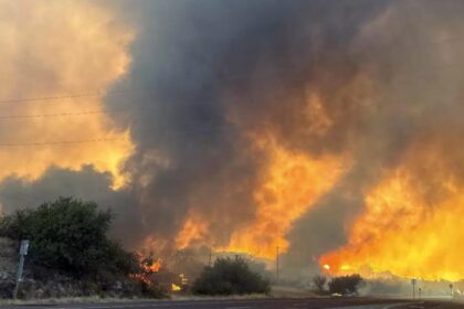 Evacuations ordered as wildfire spreads north of Los Angeles