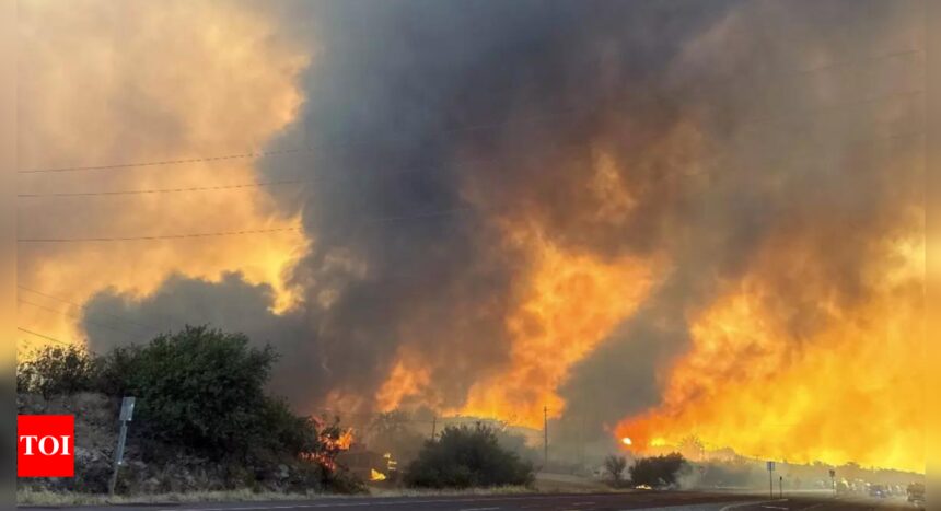 Evacuations ordered as wildfire spreads north of Los Angeles