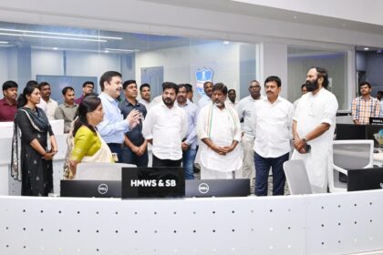 Telangana CM visits Command Contol Centre to review monsoon prepardness