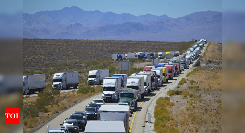 Lithium battery fire traps drivers for hours on California highway