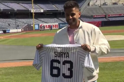 Suryakumar Yadav visits Yankee Stadium, receives special jersey from New York Yankees – Watch | Cricket News