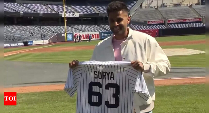 Suryakumar Yadav visits Yankee Stadium, receives special jersey from New York Yankees – Watch | Cricket News