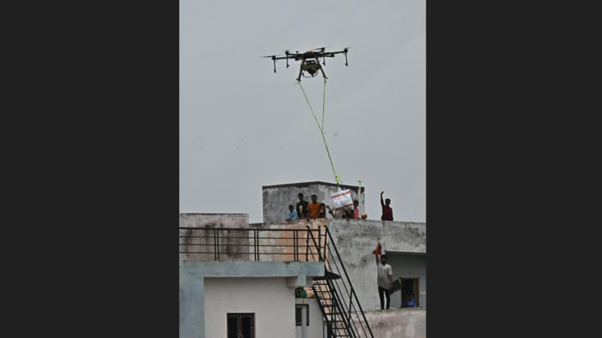 Indian Navy rescues 22 stranded persons in flood-affected Andhra Pradesh; air-drops 1,000 kg food