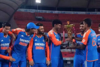 Captain Suryakumar Yadav hands winning trophy to Mayank Yadav, Gautam Gambhir reacts | Cricket News