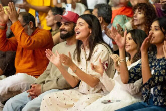 Virat Kohli, Anushka Sharma attend Krishna Das kirtan in Mumbai: Watch | Off the field News