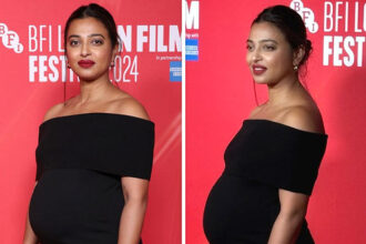 Radhika Apte flaunts her baby bump as she drops pics from Sister Midnight premiere in UK : Bollywood News