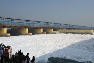 Froth covers Yamuna River in Delhi ahead of festive season, posing health hazards