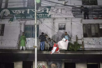 Watch: Office of Sheikh Hasina’s coalition party attacked in Bangladesh, set ablaze Watch: Office of Sheikh Hasina’s coalition party attacked in Bangladesh, set ablaze