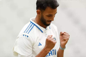 Fiery Prasidh Krishna grabs two-in-two in first over, dents Australia A’s chase early. Watch |