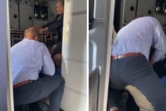 Watch: Passengers duct-tape man who demanded to exit American Airlines flight midair