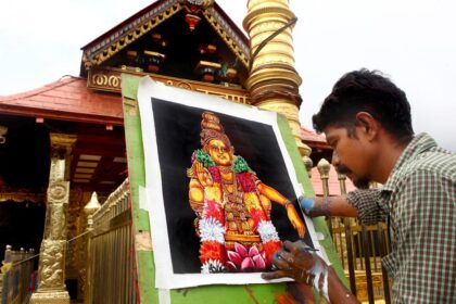 Differently abled artist defies odds to bring Lord Ayyappa’s tale to life at Sabarimala