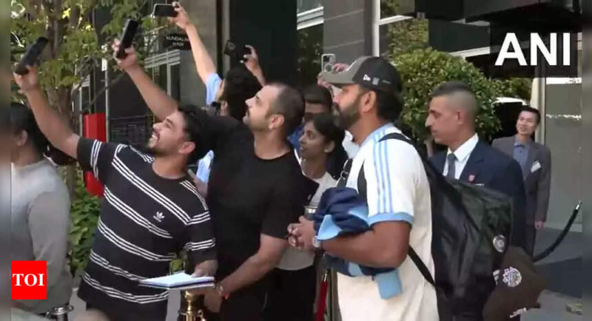 Border-Gavaskar Trophy: Watch: Rohit Sharma and Mohammed Siraj click selfies with fans as Team India departs from Canberra for Adelaide Test against Australia | Cricket News