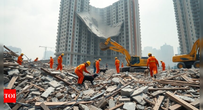 Southern China construction site collapse: Search underway for 13 missing workers