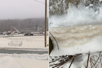 What caused brown snow in Maine, prompting a warning to ‘avoid direct skin contact’?