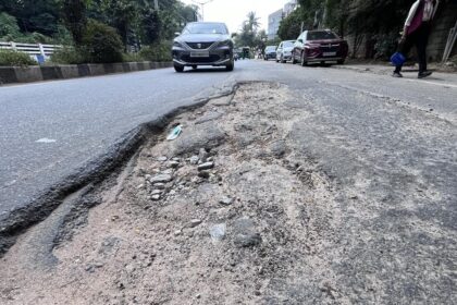 After rain, potholes resurface yet again affecting Bengaluru traffic