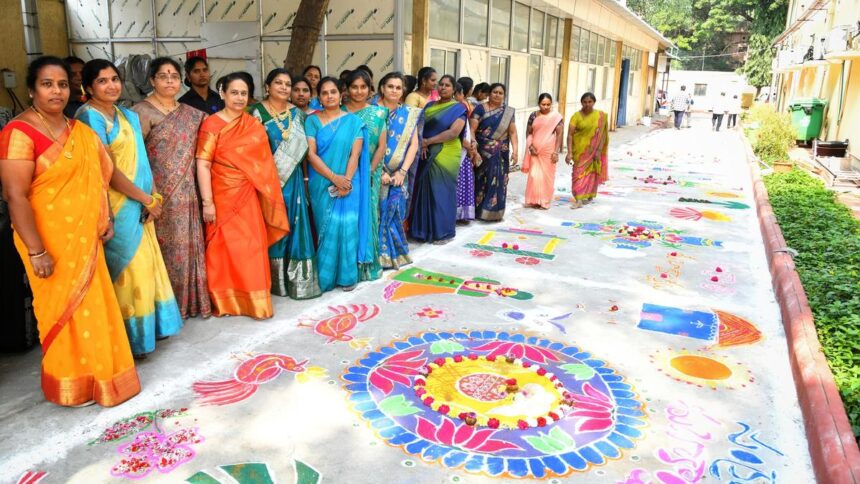 Staff of A.P. Raj Bhavan participate in Sankranthi celebrations