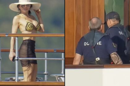 Jeff Bezos’ 0 million yacht faces surprise customs raid while fiancée Lauren Sánchez sunbathes